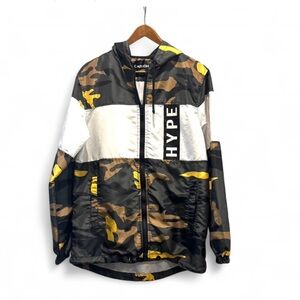 Carbon | Men’s Camouflage Hype Windbreaker Jacket w/ Pockets | S